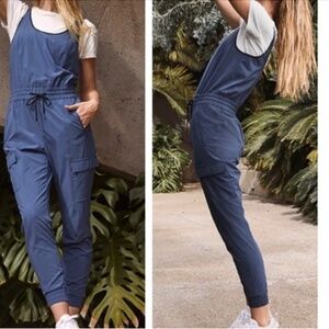 Athleta Women's TALL Unbound Jumpsuit, Iron Blue, XLT Extra Large Tall UPF 50+